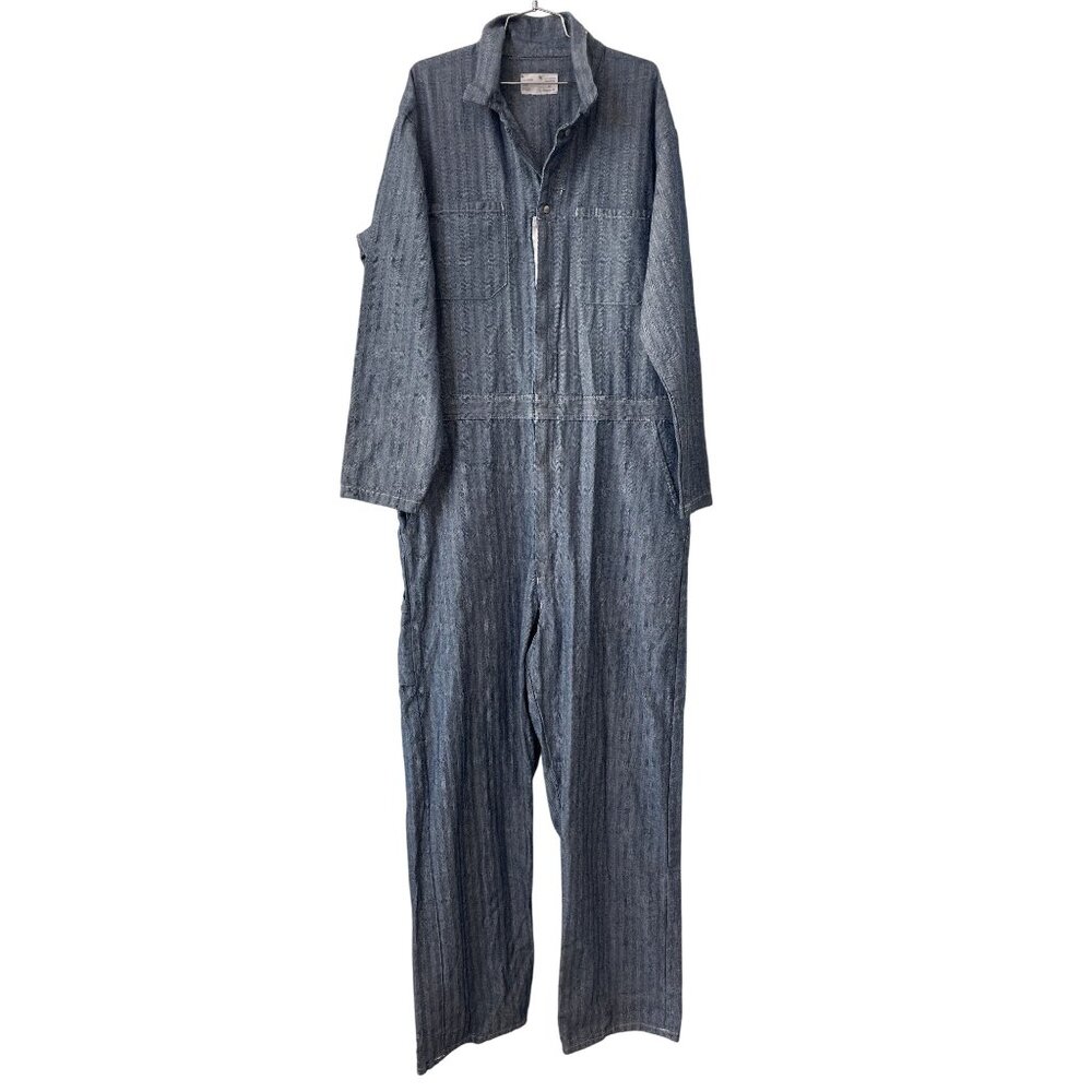 Brunswick Coverall Jumpsuit Size 46 Herringbone Cotton Blue Workwear Blue Work